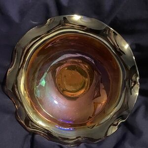 Vintage Carnival Glass -Amber Glass Bowl-1950’s